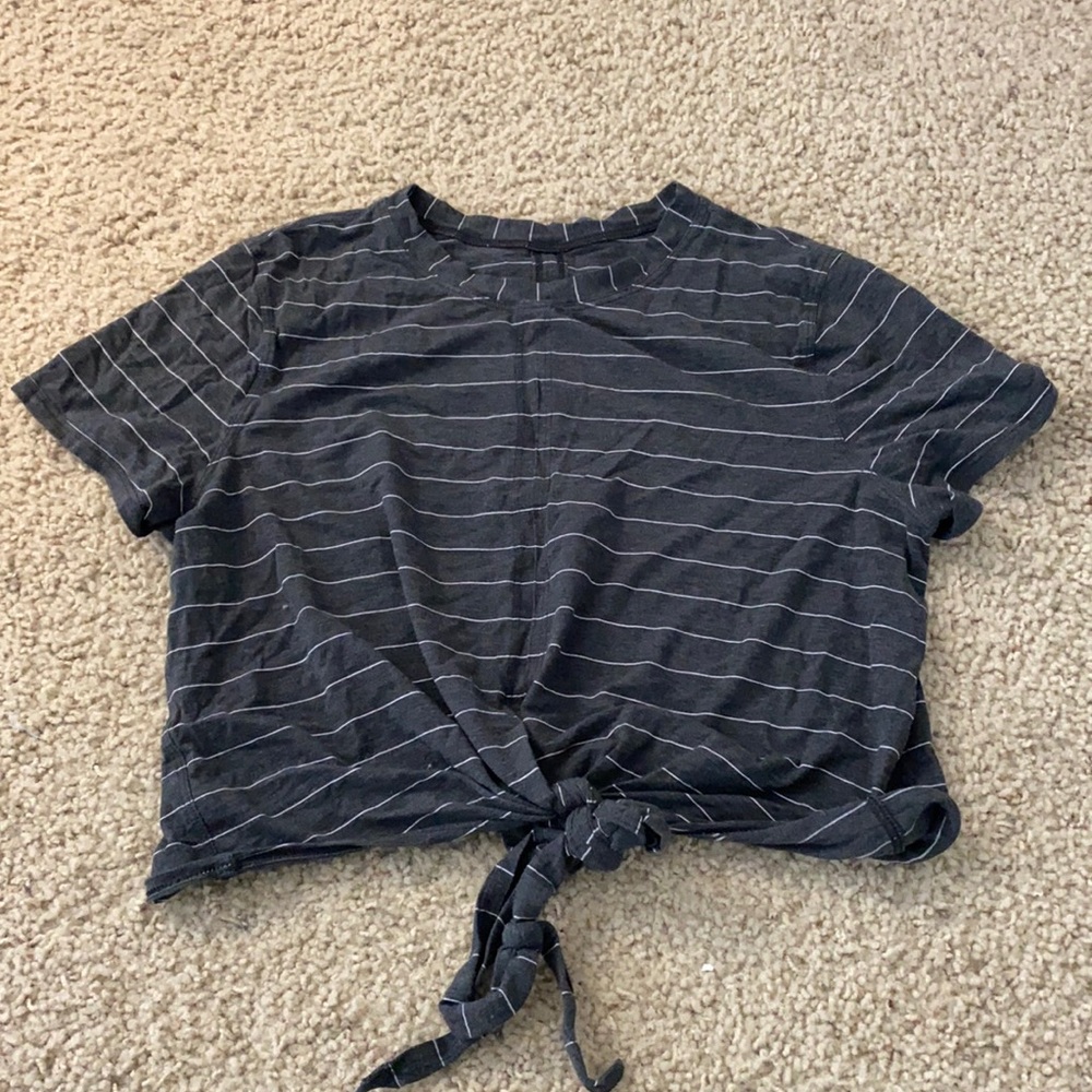 lululemon striped crop short sleeve athletic top